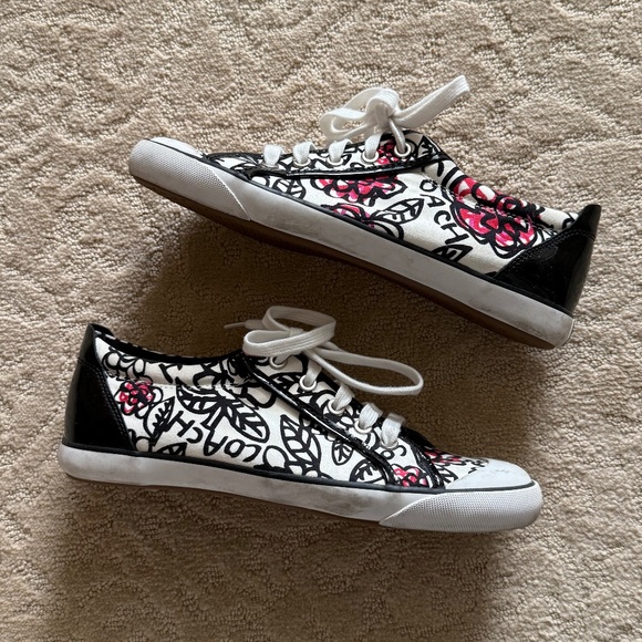 COACH - Vintage Poppy Barrett Graffiti Floral Sneakers - Picture 3 of 4